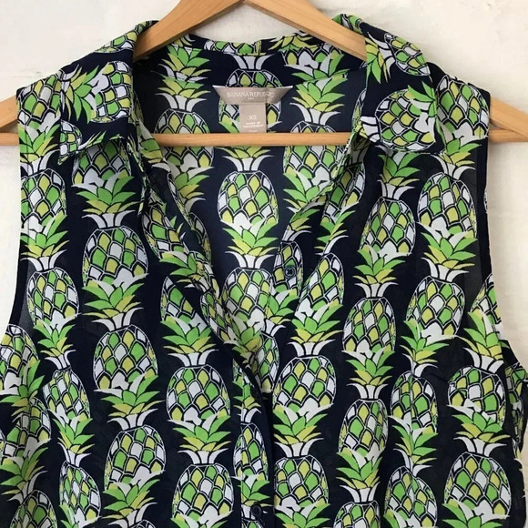 Banana Republic Pineapple Sleeveless Top XSmall - Picture 2 of 4